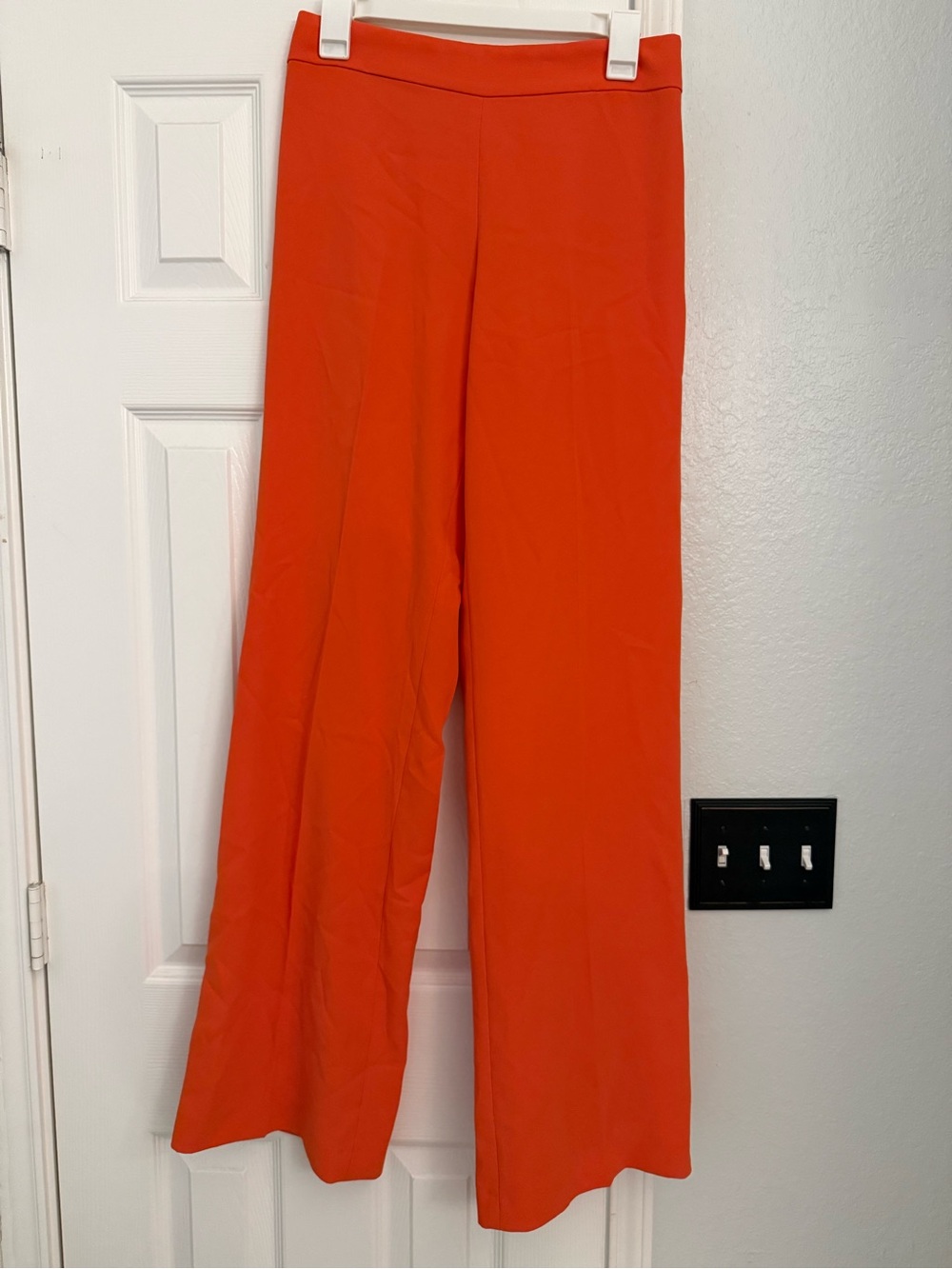 ZARA Bright Orange Wide-Leg High-Rise Pants
